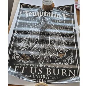 WITHIN TEMPTATION AUTOGRAPHED HYDRA USA LET US BURN TOUR  SIGNED POSTER